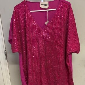 NWT Savanna Jane Pink Sequin Women's Top